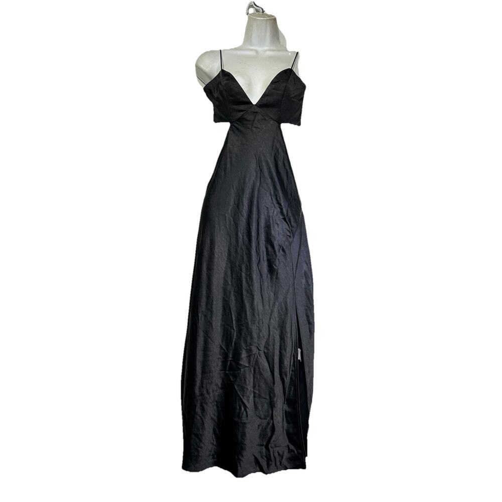 thats so fetch long black cut out Side Slit dress Size 6